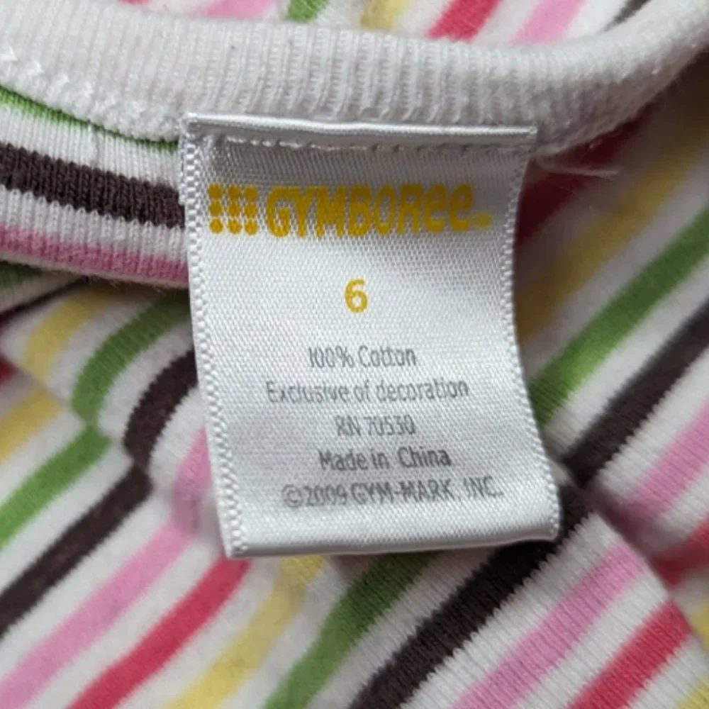 Gymboree Tea for Two Short Sleeved Striped Dress Size 6